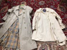 BURBERRY COAT 56 REG, WITH ONE OTHER BURBERRY COAT