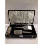 STERLING HALLMARKED SILVER CASED DRESSER SET BY BROADWAY