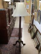 VINTAGE MAHOGANY STANDARD LAMP TWISTED COLUMN, 166CM