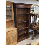 MAHOGANY WITH INLAY BOOKSHELF, 196 X 82CM