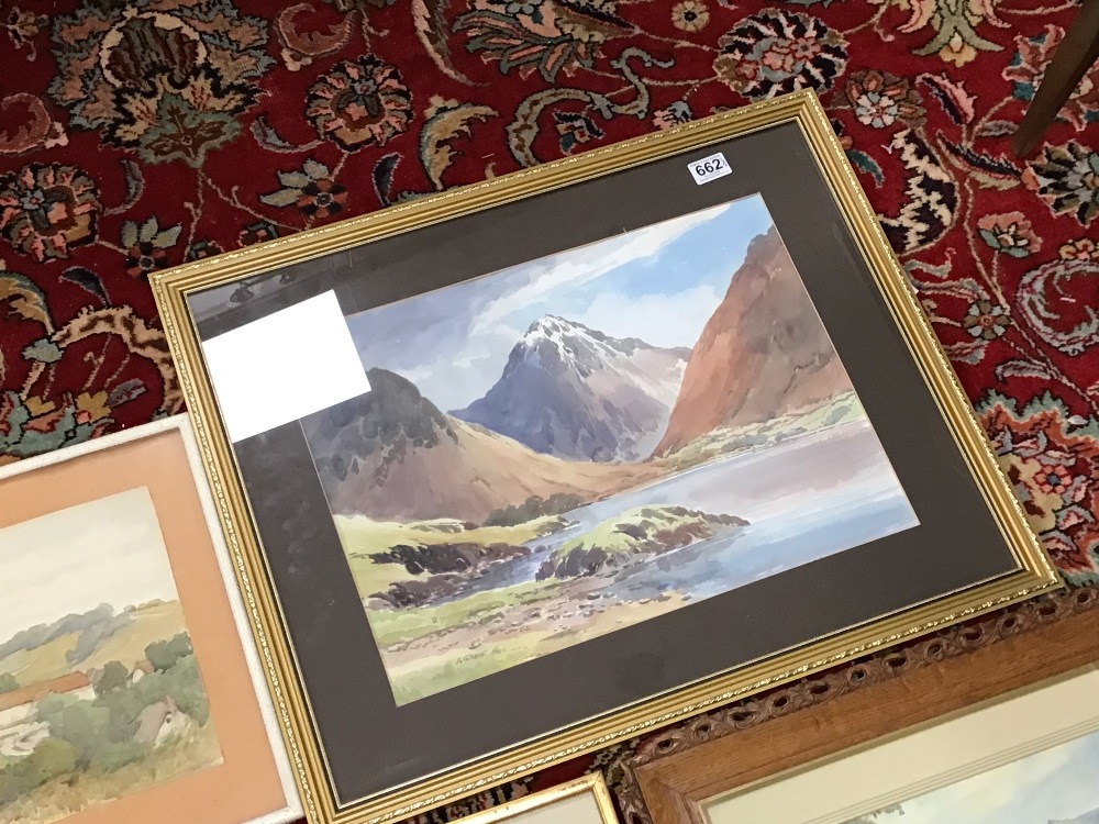 FOUR FRAMED AND GLAZED WATERCOLOURS, E GRIEG, HALL, RUDD, AND MORE, THE LARGEST 69 X 56CM - Image 4 of 9