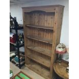 MODERN PINE BOOKCASE, 213 X 116 X 32CM