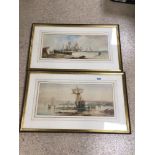 WILLIAM CALLCOT KNELL (1830-1876) TWO WATERCOLOURS BOTH COSTAL SCENES, 770 X 43CM