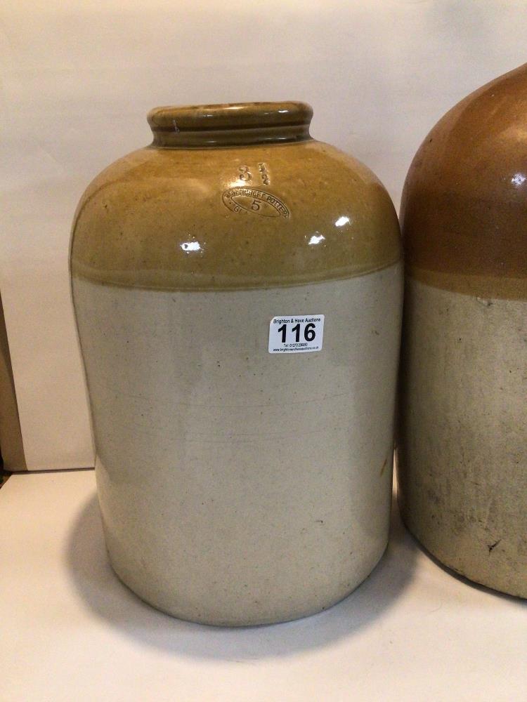 THREE LARGE STONEWARE JUGS/JARS. ONE POWELL AND THE OTHER GOVANCROFT. TOGTHER WITH ONE SMALLER - Image 5 of 7