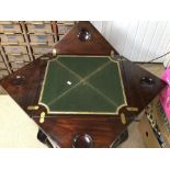 ANTIQUE CUBAN MAHOGANY CARD TABLE WITH DRAWER, 60 X 60CM