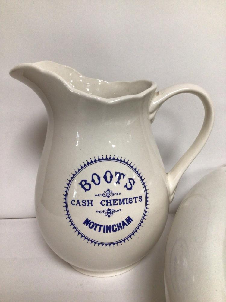 TWO CERAMIC ITEMS BOOTS JUG, BOOTS URINEL - Image 3 of 4