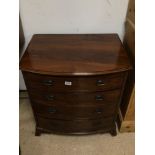 SMALL REGENCY BOW FRONTED CHEST OF DRAWERS, 70 X 53 X 73CM