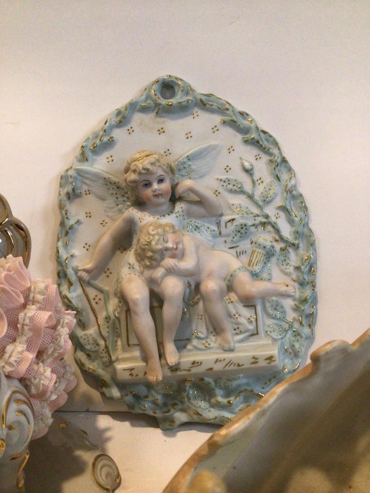 SANDIZELL PORCELAIN FIGURINE OF A WOMAN PLAYING PIANO, MEISSEN PORCELAIN FIGURE OF TWO YOUNG BOYS, - Image 3 of 4
