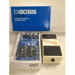 GUITAR-BOXED UNUSED BOSS CS-3 COMPRESSION SUSTAINER WITH A BOSS CHROMATIC TUNER TU-2