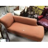 VINTAGE RECOVERED CHAISE LOUNGE IN ORANGE