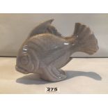 ART DECO LARGE CRACKLE GLAZED FISH 1930S, 26CM