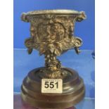 A SILVER-PLATED CHERUB PRESENTATION GOBLET 17.5CM