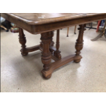 VICTORIAN MAHOGANY DINING TABLE ON SQUARE BASE