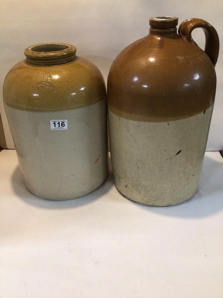 THREE LARGE STONEWARE JUGS/JARS. ONE POWELL AND THE OTHER GOVANCROFT. TOGTHER WITH ONE SMALLER - Image 3 of 7