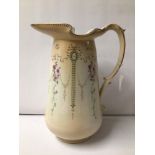 ART DECO STYLED FLORAL DECORATED WILKINSON LTD PITCHER.