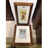 TWO PAINTINGS ONE SIGNED A HAYNES BOTH FRAMED AND GLAZED, THE LARGEST 39 X 21CM