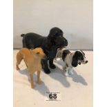 ROYAL DOULTON TERRIER (HN1078) AND TWO BESWICK DOGS.