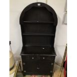 PAINTED BLACK DRESSER WITH DRAWER AND CUPBOARD 170 X 76CM