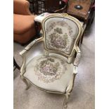 LOUIS STYLE TAPESTRY SEATED BEDROOM CHAIR