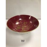 VINTAGE COALPORT CAIRO RED AND GOLD PATTERN FRUIT BOWL, 26.5CM DIAMETER