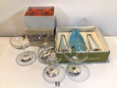 TWO BOXED RETRO POTTERY SALT & PEPPER SHAKERS, (CARLTON WARE AND HORNSEA). WITH A SET OF FOUR