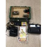 MIXED ITEMS, HANS WEISS 10 X50 FIELD BINOCULARS, BRASS SCHOLL BELL,INVASION HAVERSACK BRITISH