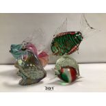 FOUR ART GLASS FISH INCLUDES I O W IRIDESCENT GLASS FISH MARK ECKSTRAND SEATTLE GLASS FISH AND MORE,