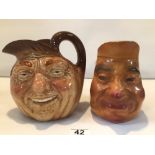 TWO VINTAGE LARGE CHARACTERS / TOBY JUGS. ROYAL DOULTON AND DEVON WARE FIELDINGS.