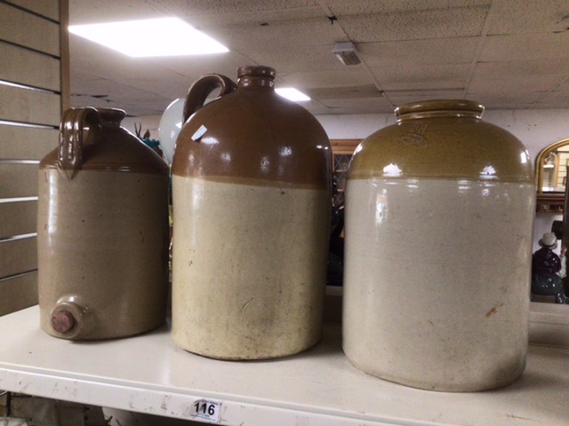 THREE LARGE STONEWARE JUGS/JARS. ONE POWELL AND THE OTHER GOVANCROFT. TOGTHER WITH ONE SMALLER - Image 2 of 7