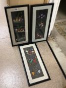 THREE AFRICAN WATERCOLOURS FRAMED AND GLAZED, 61.5 X 21.5CM