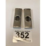 PAIR OF HALLMARKED SILVER ENGINE TURNED CIGAR CUTTERS, 5CM BOTH 1972 BIRMINGHAM BY S. J. ROSE AND