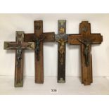 FOUR VINTAGE WALL HANGING INRI RELIGIOUS JESUS ICON CRUCIFIX CROSSES.