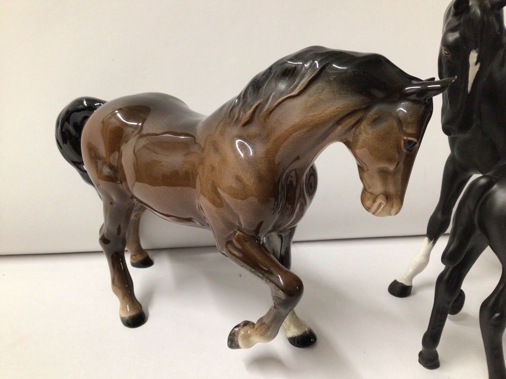 TWO BESWICK HORSES, WITH ONE ROYAL DOULTON HORSE - Image 3 of 3
