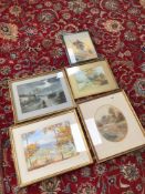 FIVE FRAMED AND GLAZED WATERCOLOURS, MICHAEL VICARY, B. MIDDLETON, S.A.S BRAXTON AND A HIEALE, THE