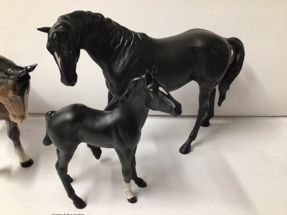 TWO BESWICK HORSES, WITH ONE ROYAL DOULTON HORSE - Image 2 of 3
