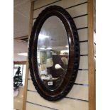 LATE 19TH CENTURY OVAL MIRROR, 74 X 47CM