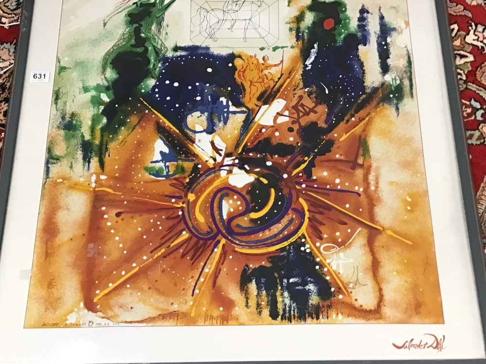 SALVADOR DALI LIMITED EDITION PRINT ON FABRIC 867/2000 BY DENMART 1989 YING AND YANG FRAMED AND - Image 2 of 5