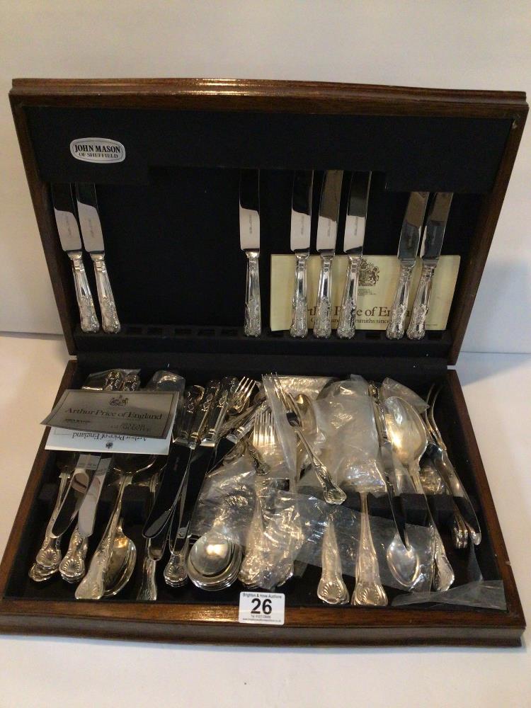 CANTEEN SET OF SILVER-PLATED CUTLERY, ARTHUR PRICE & JOHN MASON. KINGS PATTERN. - Image 2 of 5