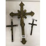THE CRUCIFIXES LARGE BRASS, 46 X 26CM