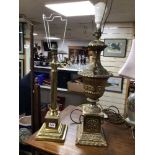 TWO VINTAGE BRASS LAMPS