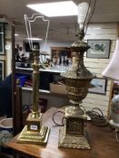 TWO VINTAGE BRASS LAMPS