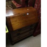 VINTAGE BUREAU WITH SIX DRAWERS ON PEDESTAL LEGS