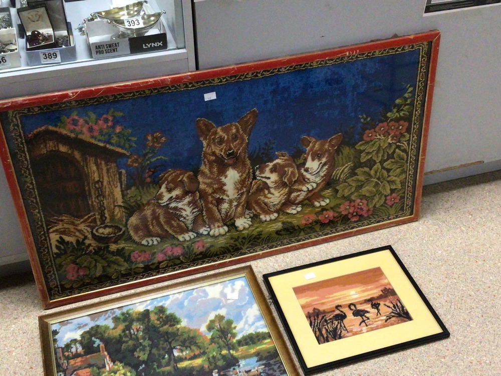 FOUR TAPESTRY PICTURES, THE LARGEST 102 X 54CM - Image 5 of 6