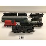 SIX OO GAUGE TRAINS SOME WITH TENDERS, TRIANG, HORNBY