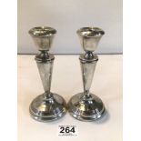 PAIR OF HALLMARKED SILVER BALUSTER SHAPED CANDLESTICKS 17CM, TOTAL WEIGHT 426 GRAMS 1967 BY JOSEPH
