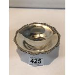 HALLMARKED SILVER CIRCULAR BONBON DISH WITH CAST BORDERS NICE HALLMARKS BY MAPPIN AND WEBB, 12CM