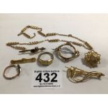 QUANTITY OF YELLOW METAL JEWELLERY