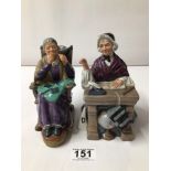 TWO ROYAL DOULTON FIGURINES. ‘A STITCH IN TIME’ HN2352 AND ‘SCHOOLMARM’ HN2223.