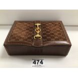 GUCCI LEATHER BOX WITH INTERNAL GREEN VELVET 17 X 13CM