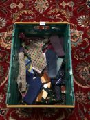 LARGE QUANTITY OF SILK TIES AND BOWLS, CHRISTIAN DIOR, LANVIN JO'S & WORTMANN AND MORE
